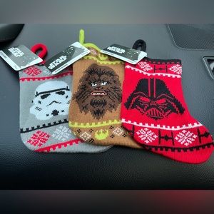 STAR WARS Darth Vader Mini Stocking Set of 3 Storm Trooper Chewbacca - Holiday
